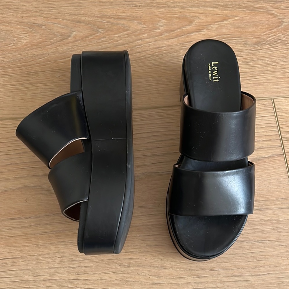Vintage made in Italy - leather platform sandals - 7